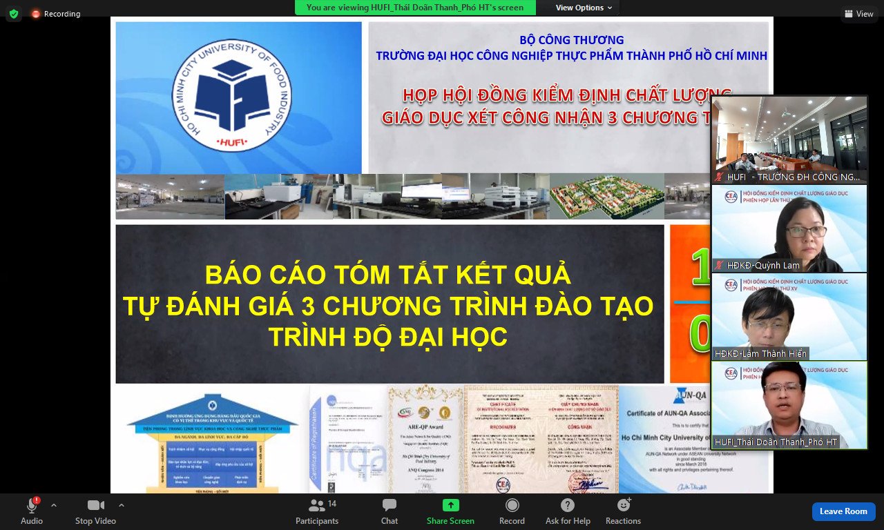 Hội đồng Kiểm định chất lượng giáo dục xét công nhận đạt tiêu chuẩn chất lượng các chương trình đào tạo của HUFI